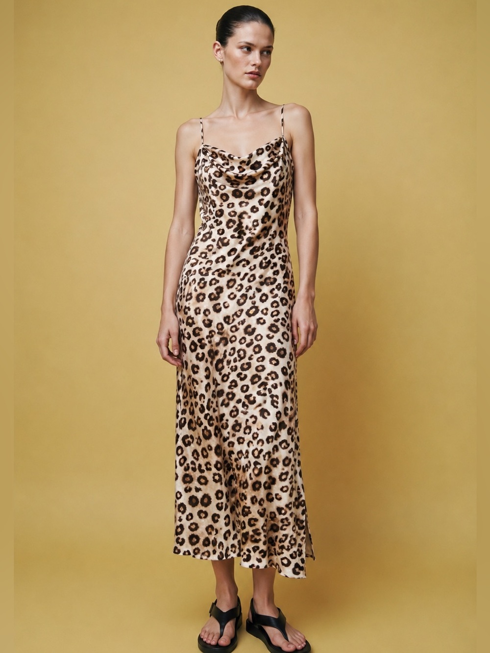 ZARA ZW COLLECTION ANIMAL PRINT SLIP DRESS
